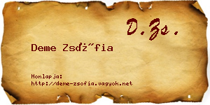 Deme Zsófia névjegykártya
