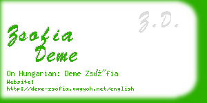 zsofia deme business card